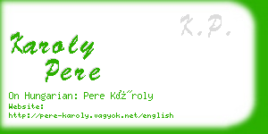 karoly pere business card